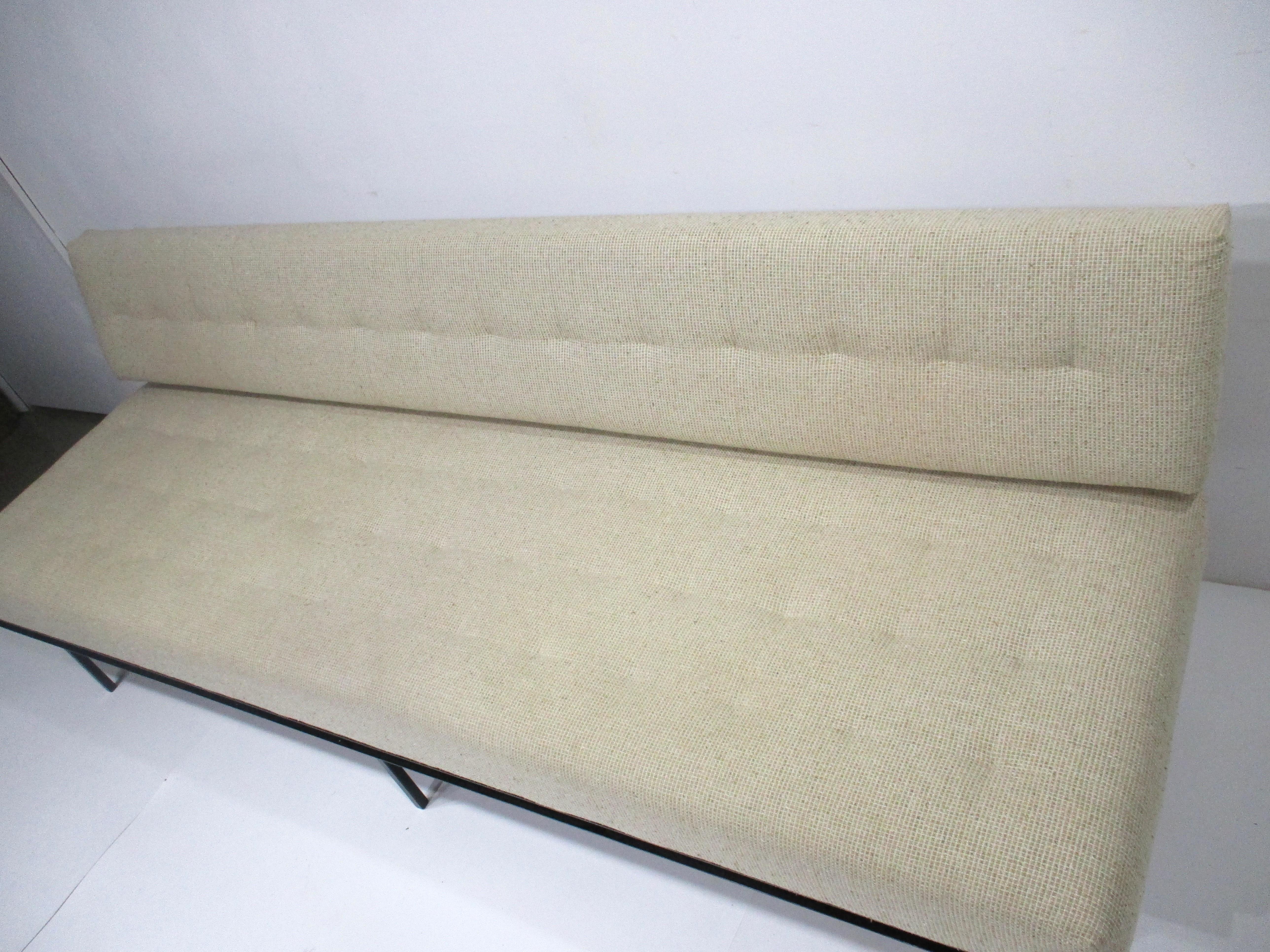 Rare Knoll # 2577BC Steel Base Sofa by Florence Knoll  For Sale 4