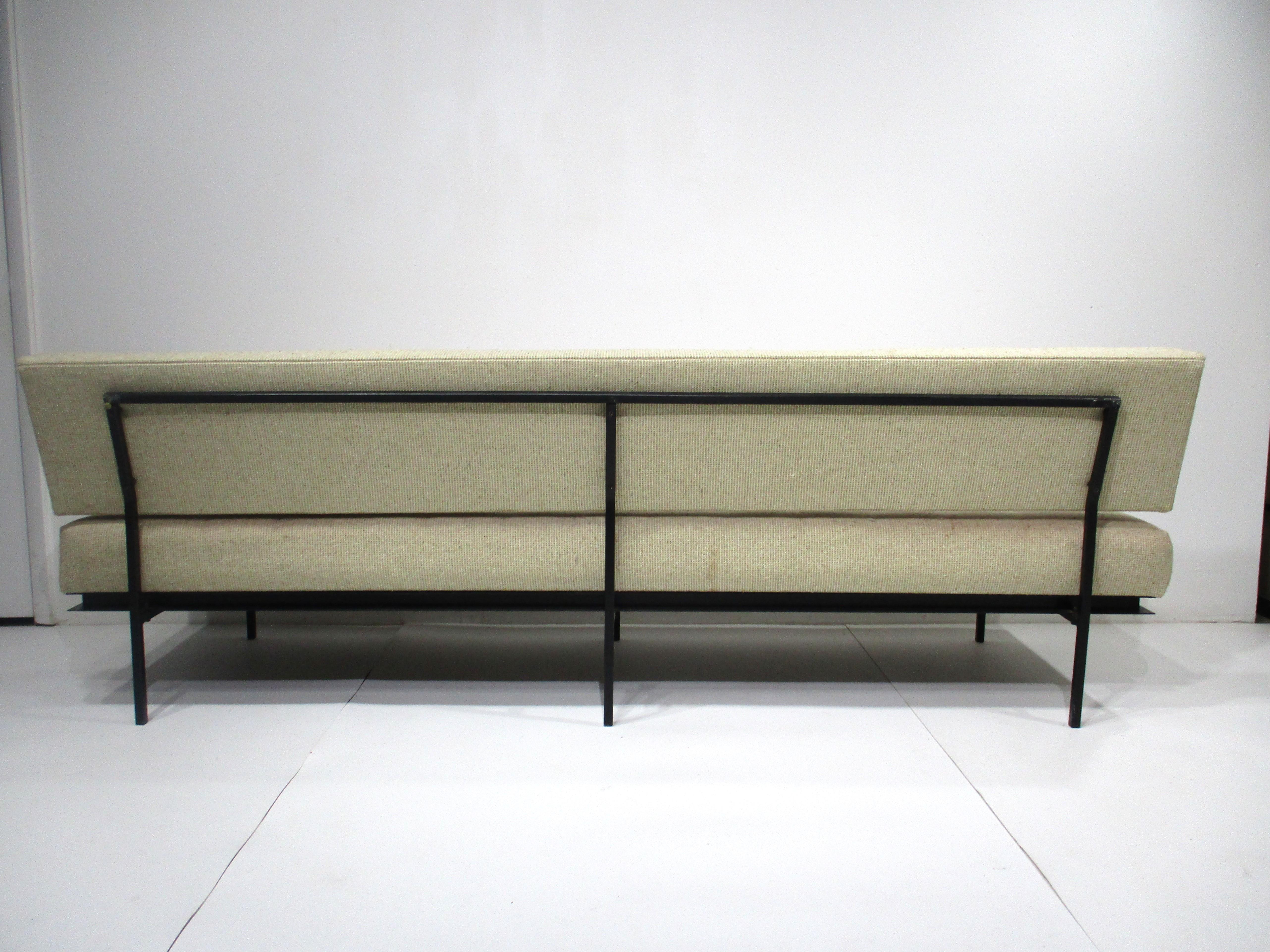 Rare Knoll # 2577BC Steel Base Sofa by Florence Knoll  For Sale 5