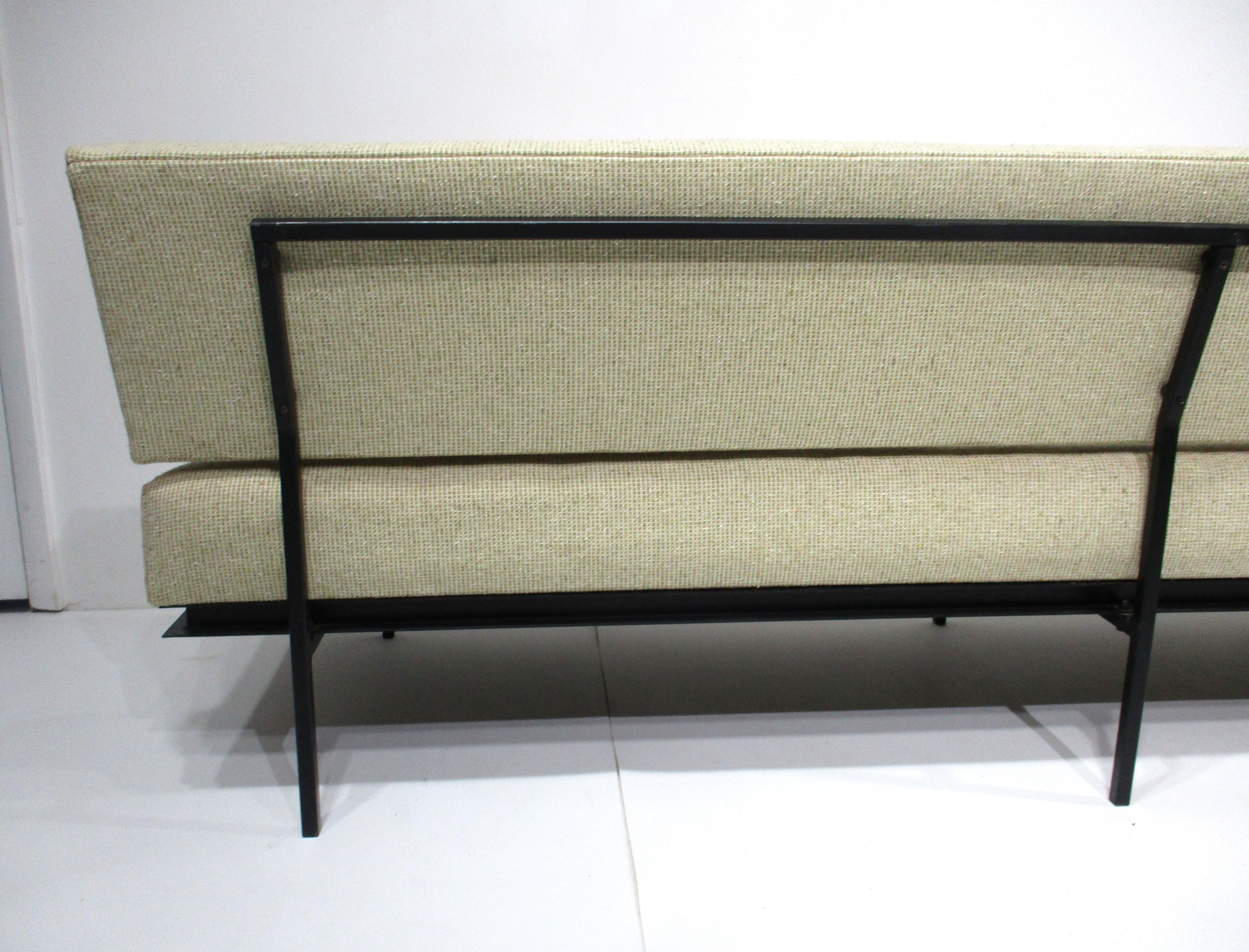 Rare Knoll # 2577BC Steel Base Sofa by Florence Knoll  For Sale 6