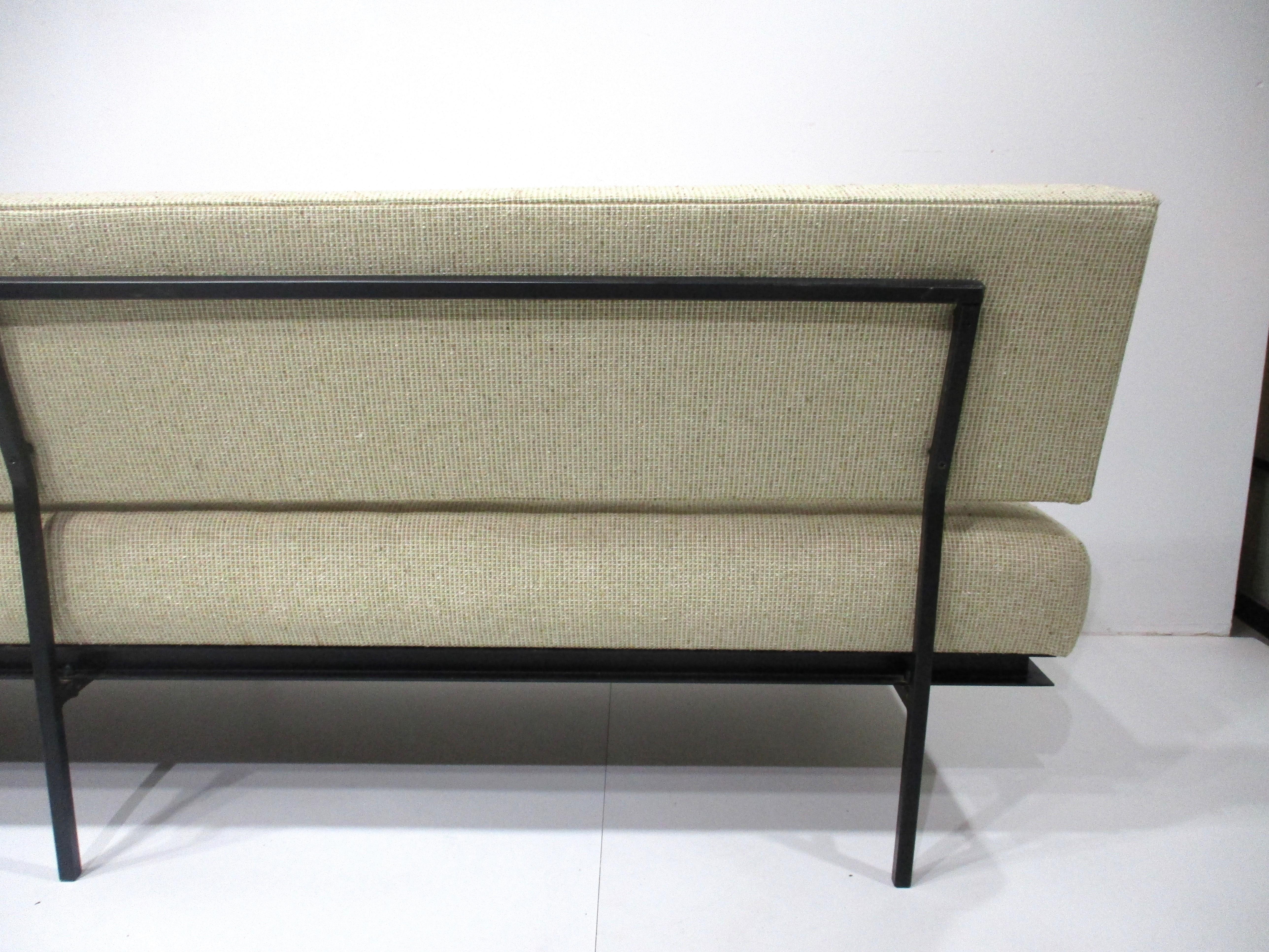 Rare Knoll # 2577BC Steel Base Sofa by Florence Knoll  For Sale 7