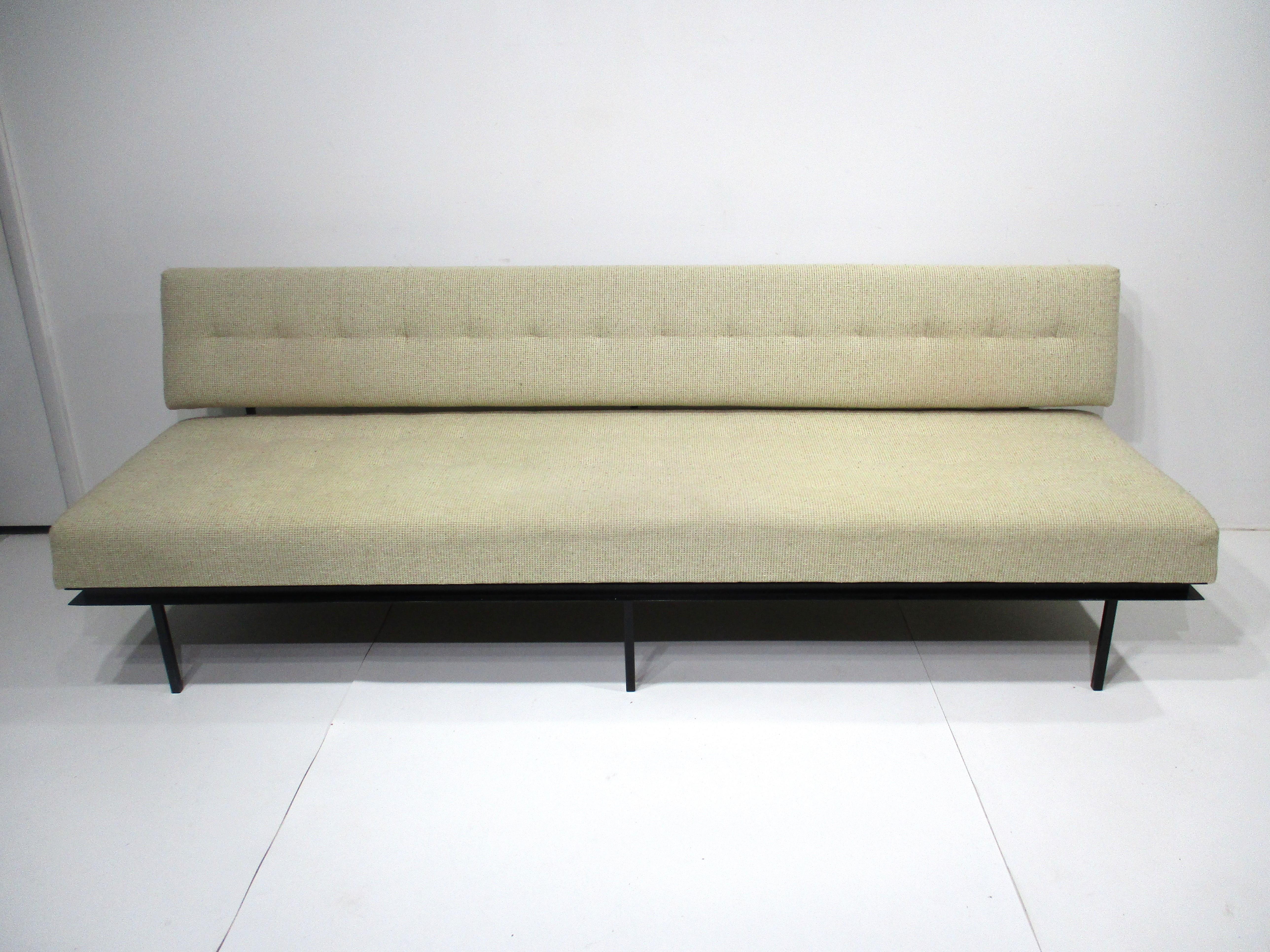 Rare Knoll # 2577BC Steel Base Sofa by Florence Knoll  For Sale 10