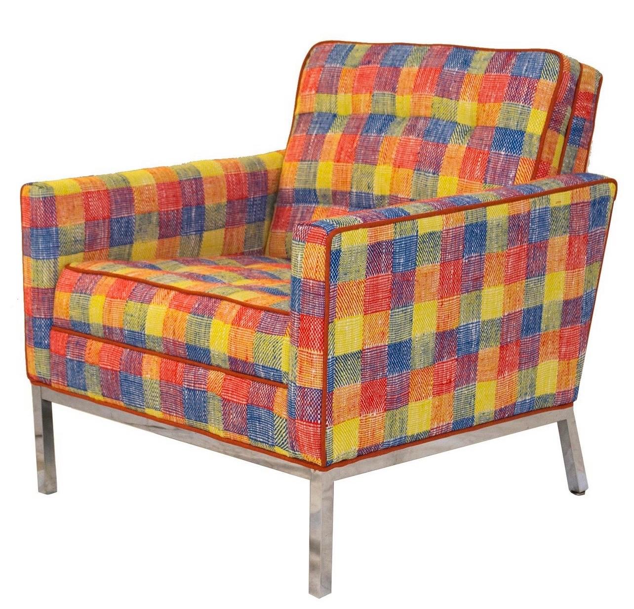 Raro sillón Knoll 65 años 50 cromado con tela Daniel Cooper en venta 6
