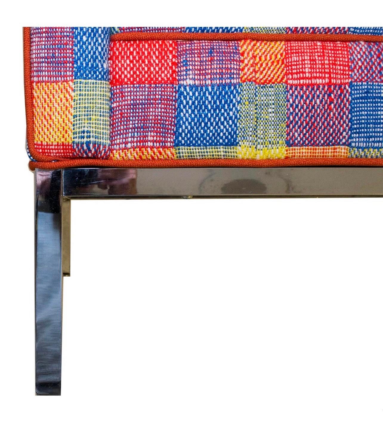 Raro sillón Knoll 65 años 50 cromado con tela Daniel Cooper mediados del siglo XX en venta