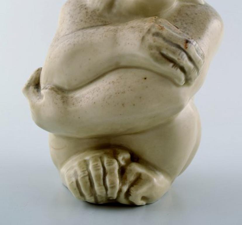 Rare Knud Kyhn for Aluminia/Royal Copenhagen, Stoneware Figure, Monkey 1