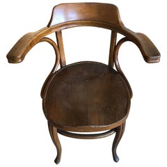 Rare chaise sécessionniste Kohn Thonet en bois cintré autrichien, étiquette en papier Vienne des années 1880