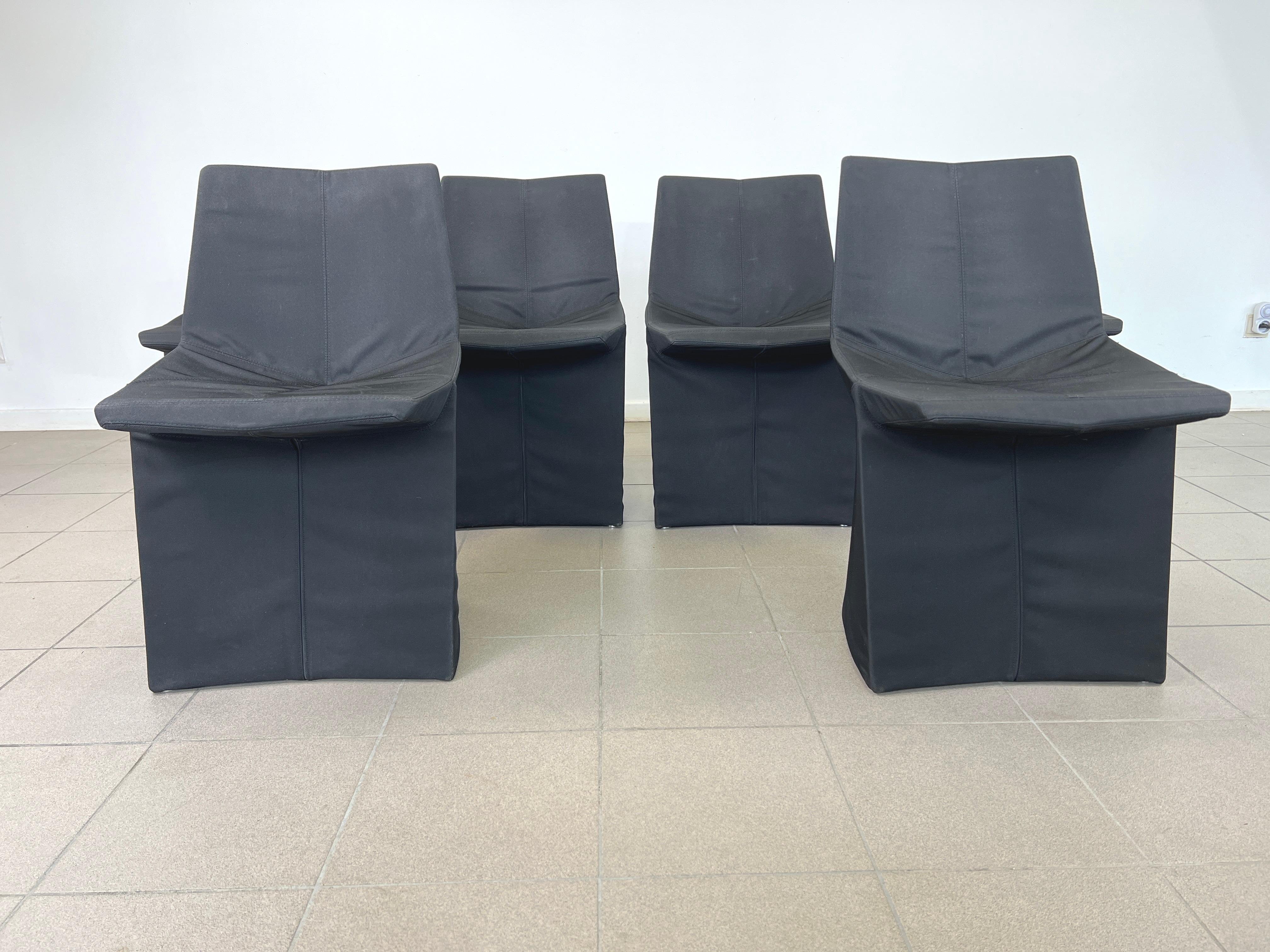 Dimensions: H 29” x W 19” x D 22” x SH 18.5”

Rare Set of 6 “Mars” dining chairs, designed by Konstantin Grcic for ClassiCon Germany in 2003 with black fabric covers.

Please see our other listings for ideas and matching pieces.

Condition: