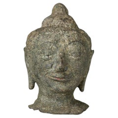 Rare Korean Cast Bronze Buddha Sculpture, 10th Century, Jade-Green Patina