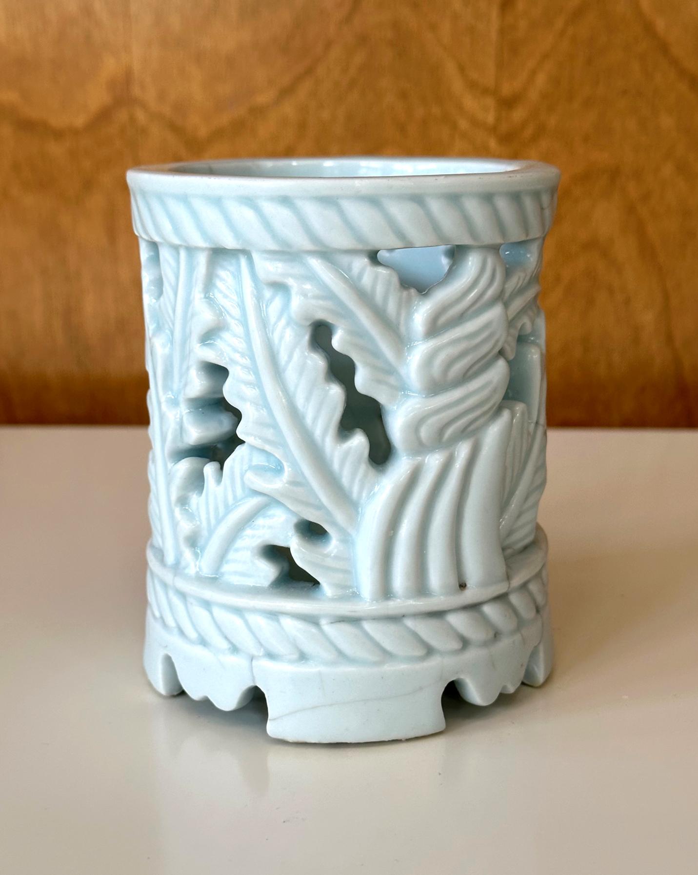 19th Century Rare Korean Ceramic Brush Holder Joseon Dynasty For Sale