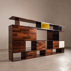 Rara estantería modular "Kovacs", diseñada por Jorge Zalszupin, años 60, Brasil