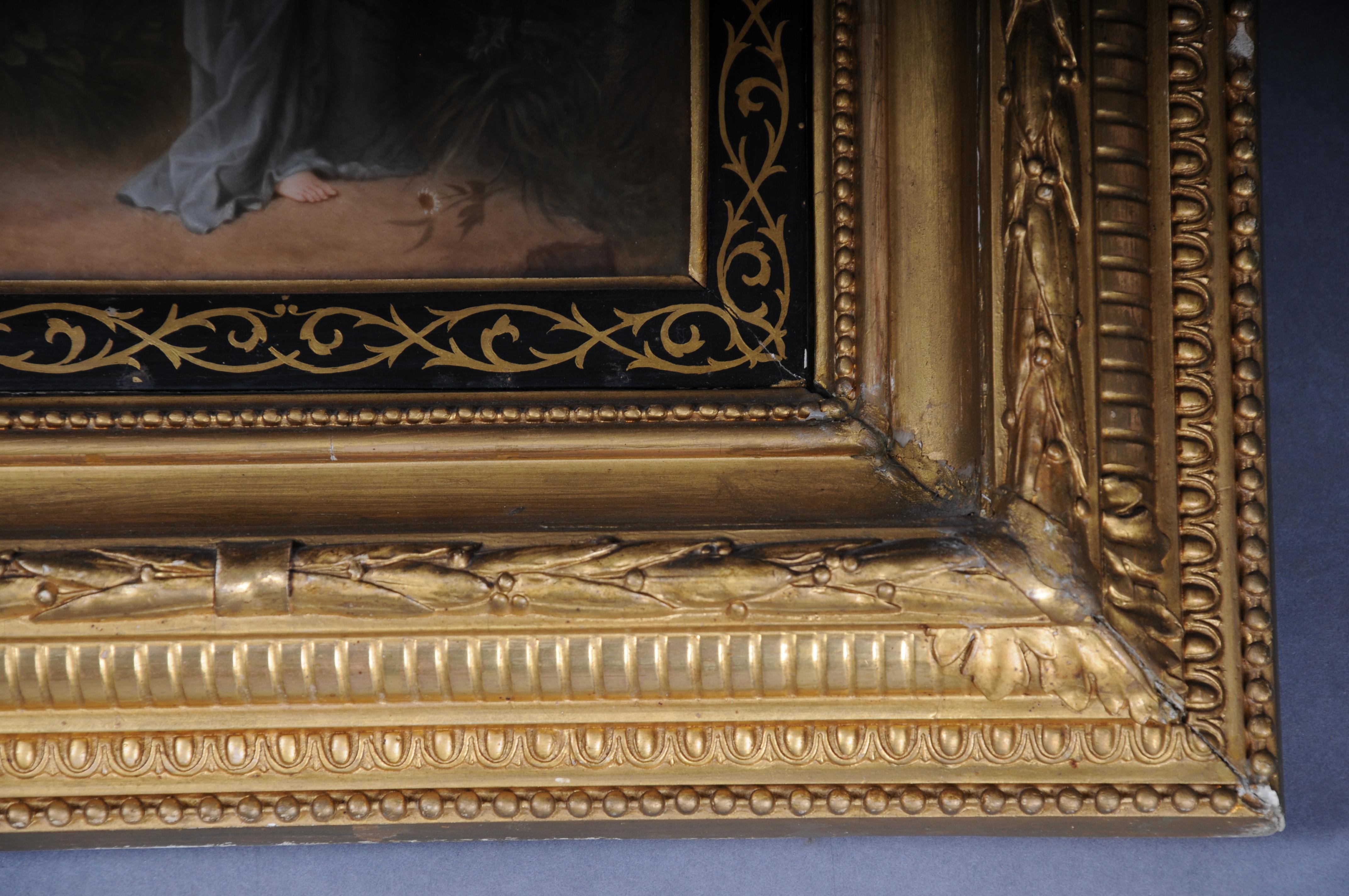 RARE KPM Berlin porcelain plaque depicting Psyche holding a Urn, R. Beyschlag For Sale 8