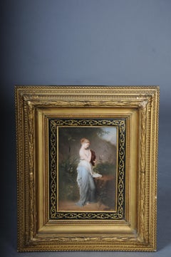 RARE KPM Berlin porcelain plaque depicting Psyche holding a Urn, R. Beyschlag