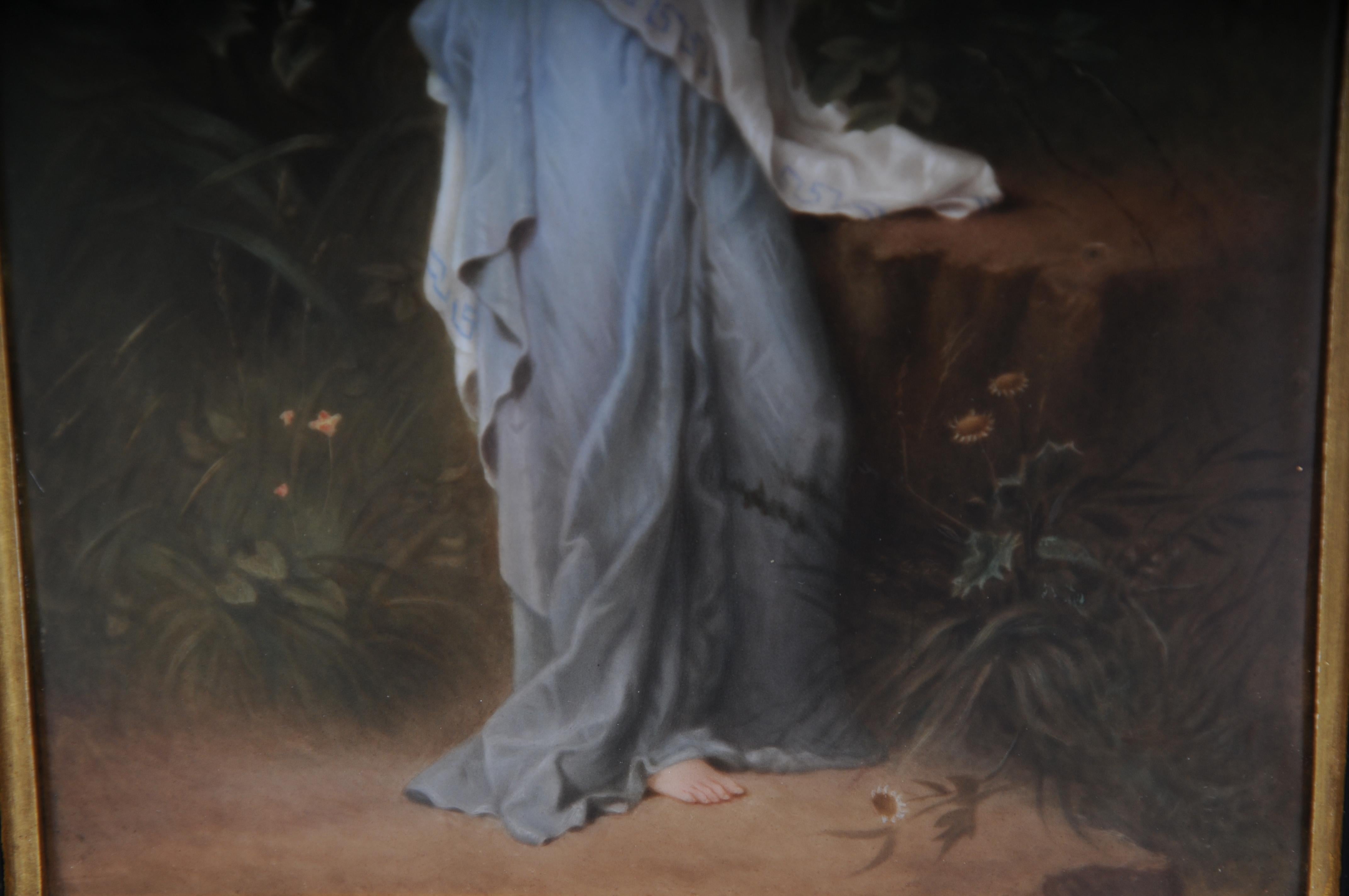 RARE KPM Berlin porcelain plaque depicting Psyche holding a Urn, R. Beyschlag For Sale 2