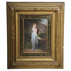 RARE KPM Berlin porcelain plaque depicting Psyche holding a Urn, R. Beyschlag