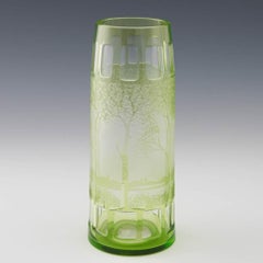 Rare Kralik Landscape Cameo Glass Vase c1930