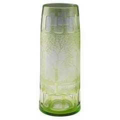 Rare Kralik Landscape Cameo Glass Vase c1930