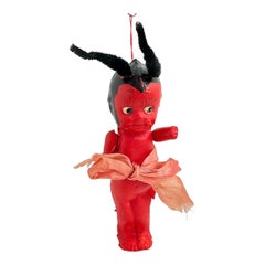 Rare Krampus Devil Kewpie Celluloid Christmas Ornament Vintage, Austria 1910s