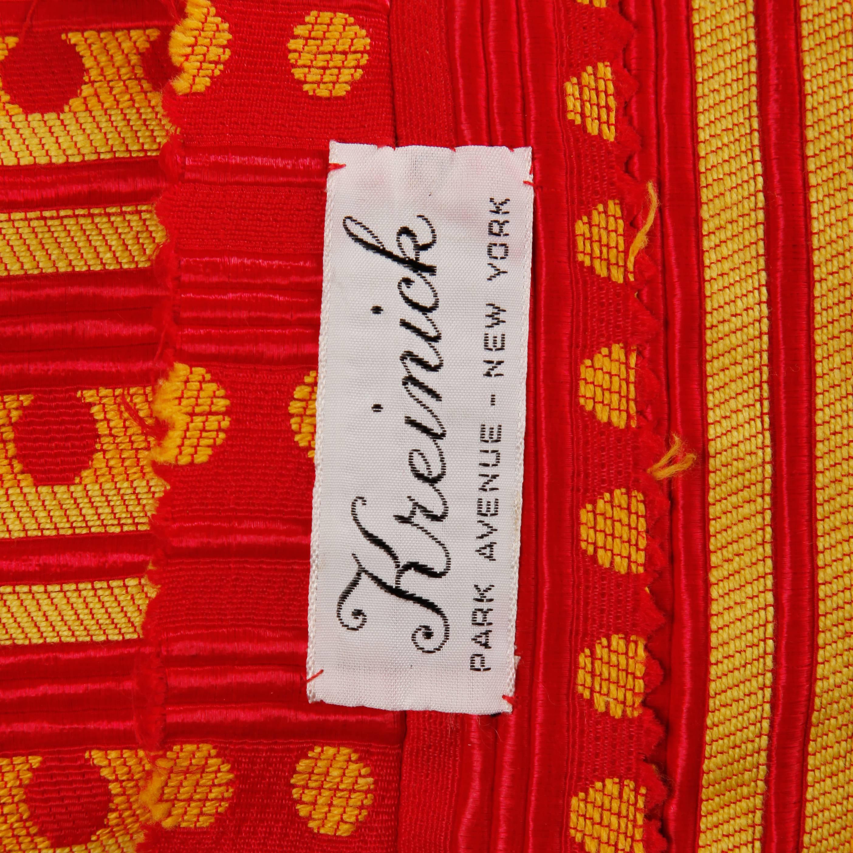 Kreinick Rare ensemble robe et veste à pois rouges et jaunes vintage des années 1960 en vente 1