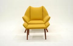 Rare Kurt Ostervig Lounge Chair and Ottoman Model 12, Denmark, 1961.