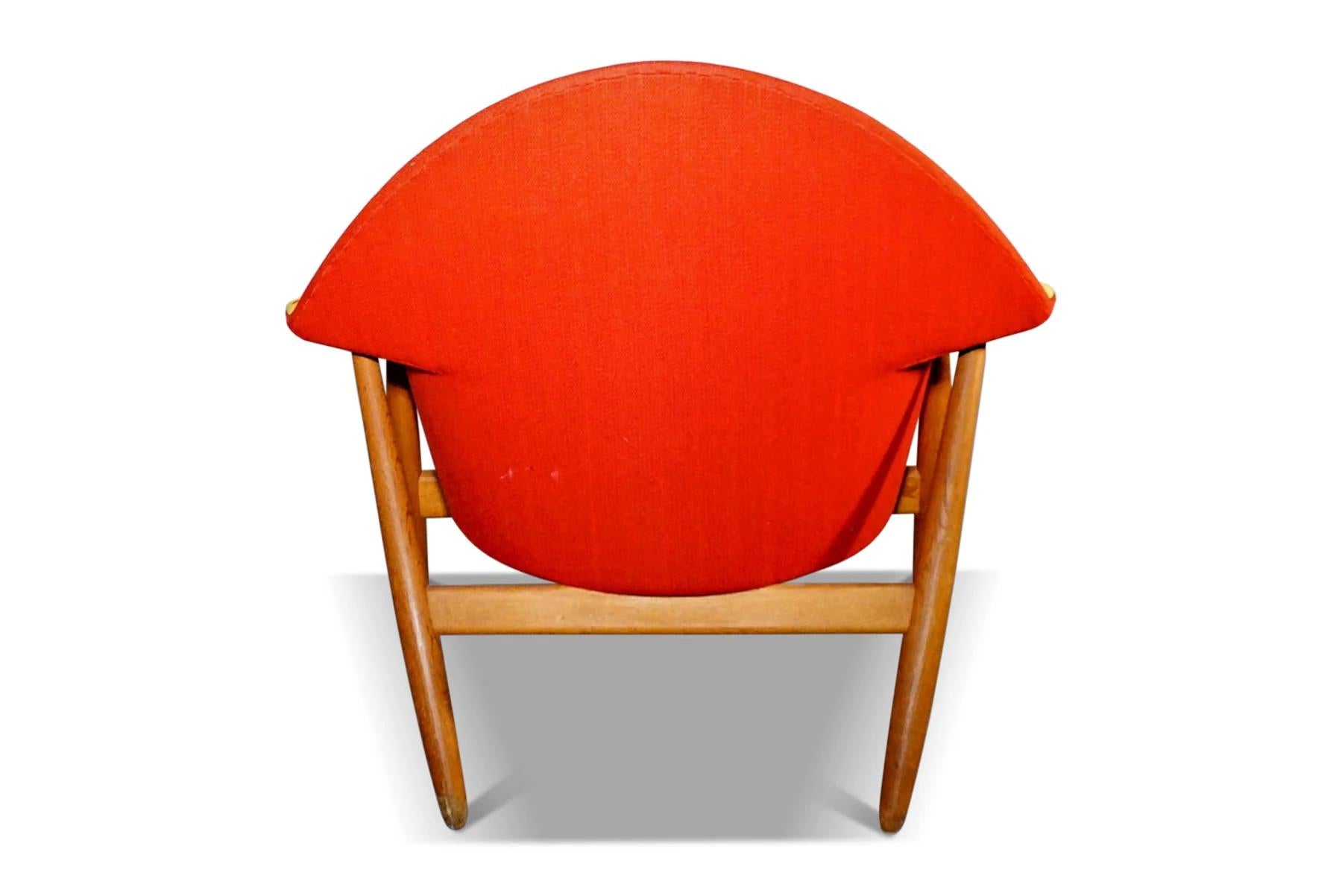 Seltener Kurt Østervig Lounge Chair aus karminroter Wolle (Moderne der Mitte des Jahrhunderts) im Angebot