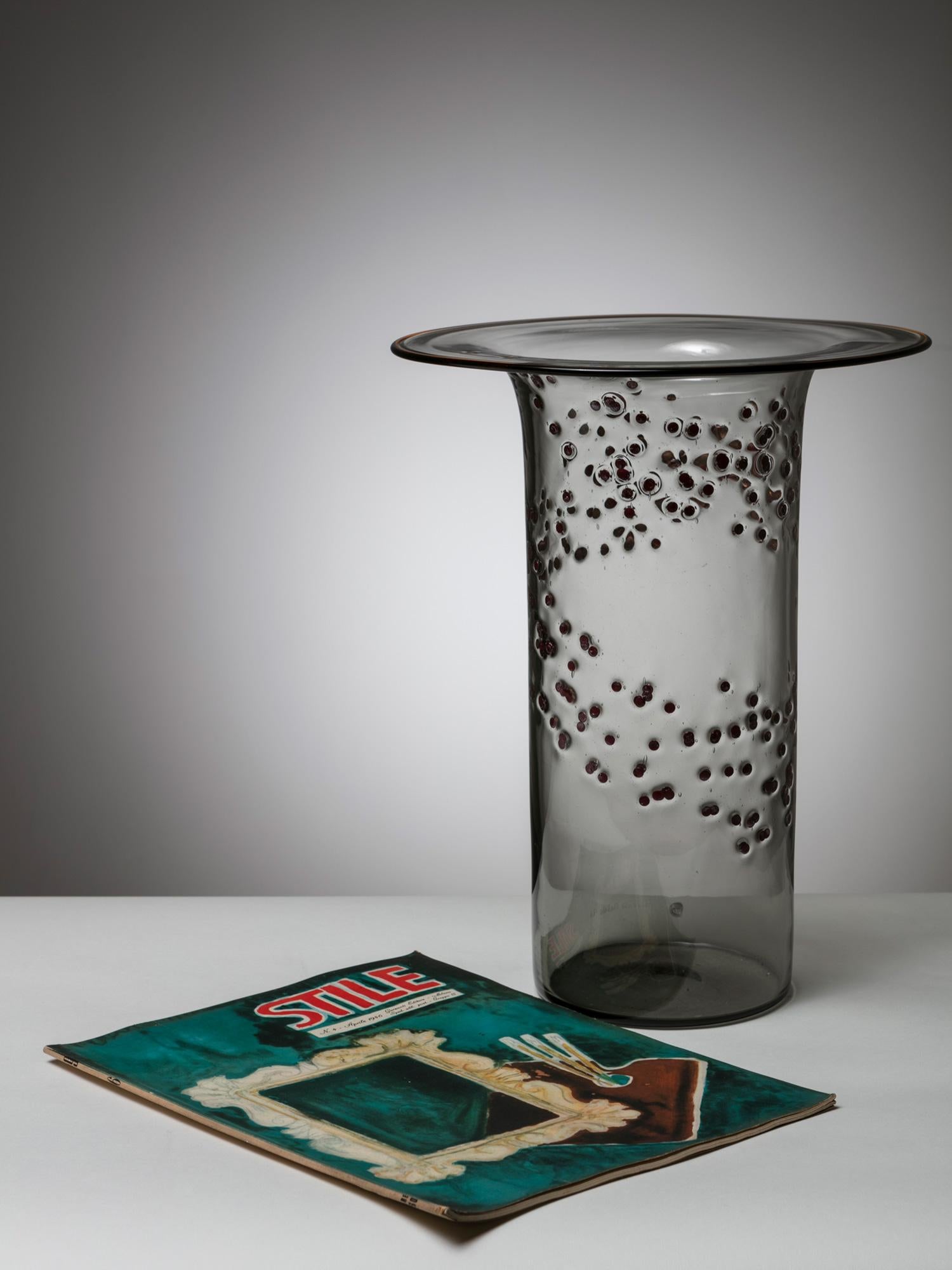 Fin du 20e siècle Rare vase en verre de Murano par La Murrina, Italie, 1970 en vente