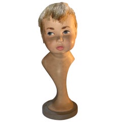 Rare La Rosa Child Boy Desk or Shop Window Mannequin Bust, Italy, 1950s