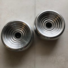 Rare Labeled Aluminum "Padina" Wall Lamps by Castiglioni for Flos, Italy, 1960s