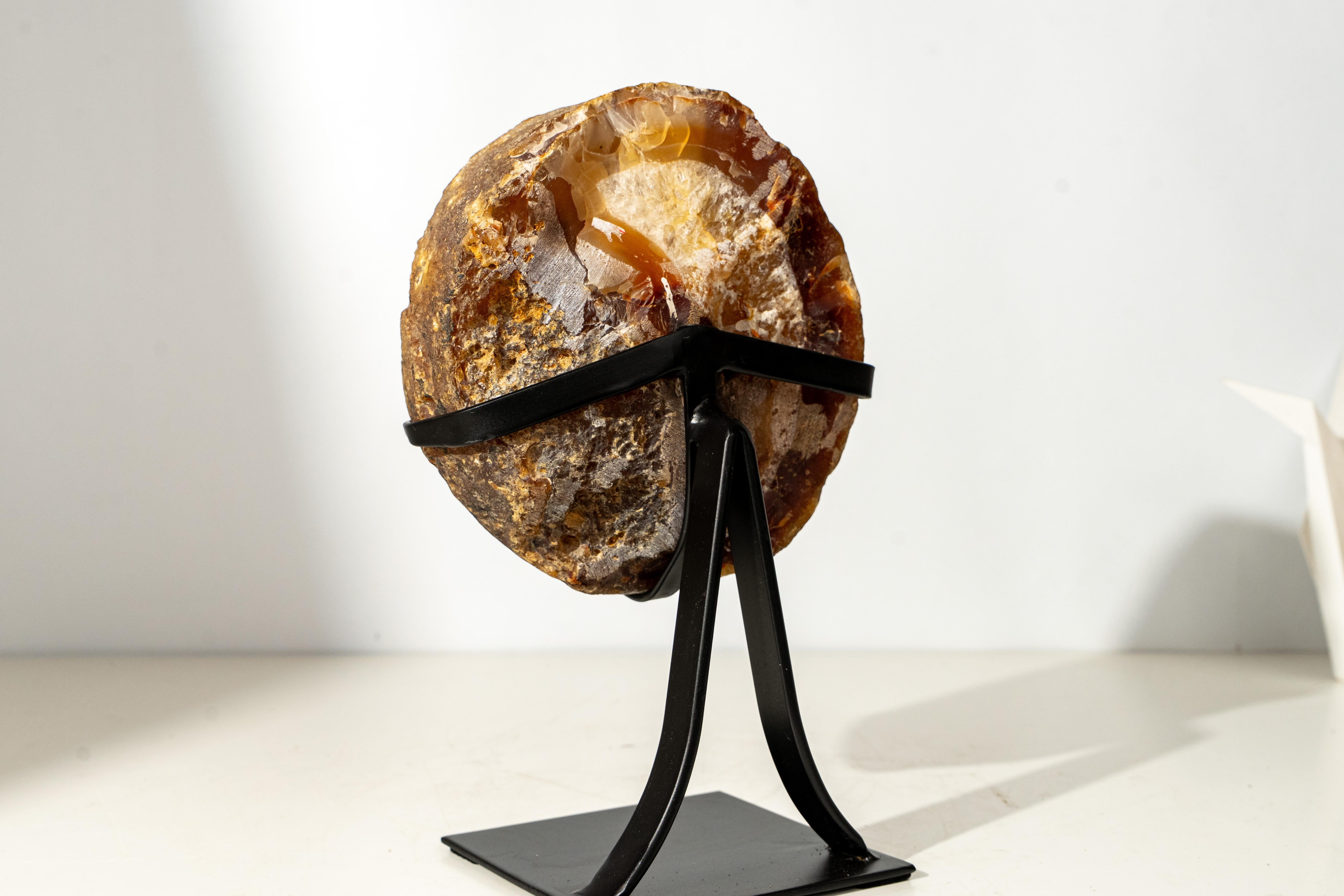 Raro geode di agata con druzy giallo naturale Galaxy In condizioni Nuovo in vendita a Ametista Do Sul, BR