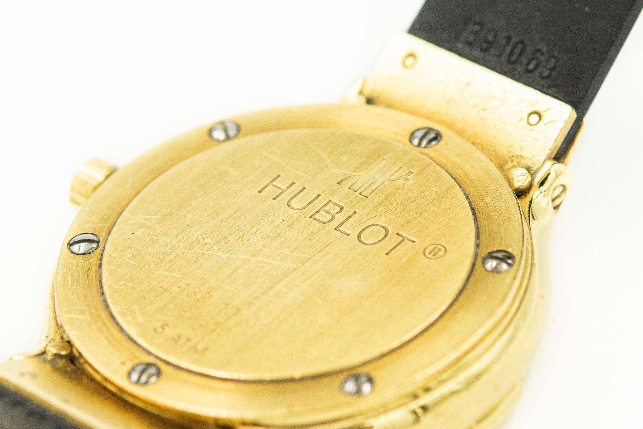Women's Rare Ladies Hublot Ruby Diamond 18k Gold Wrist Watch Ref. 139.10.6 For Sale