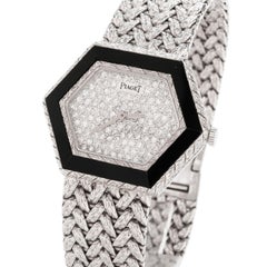 Rare Ladies Piaget Diamond and Onyx Ref. 95785 A6 Watch