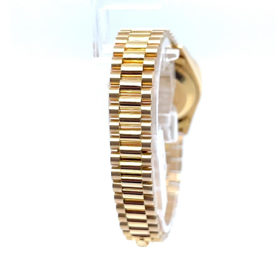 RARE Ladies Rolex President with Turquoise Pyramid Dial In Good Condition For Sale In Coral Gables, FL