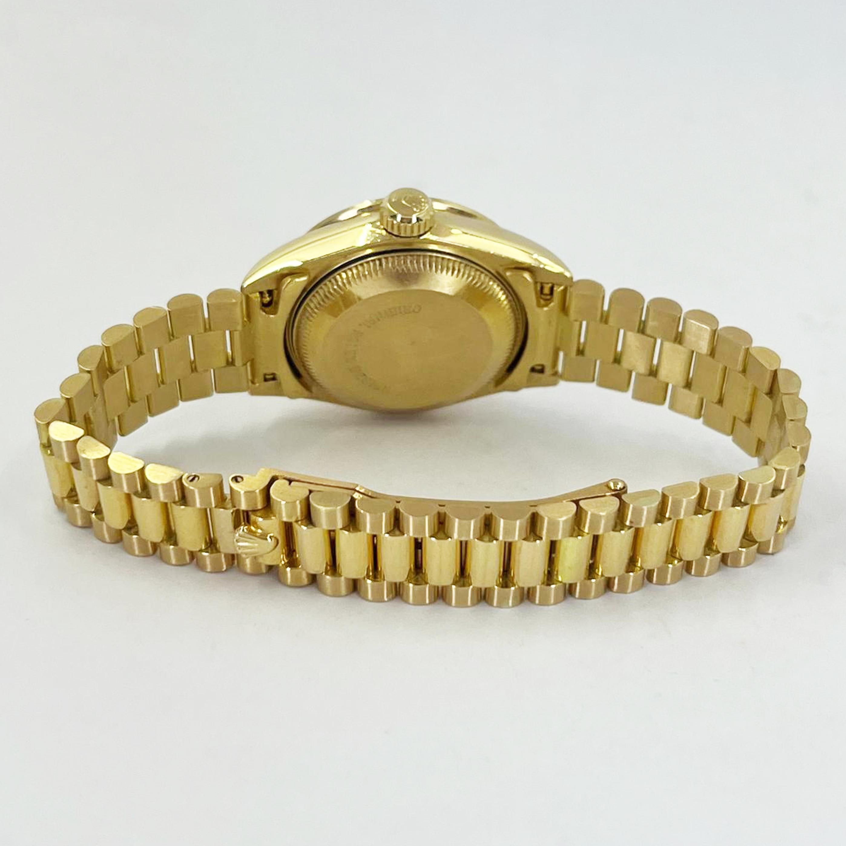 RARE Ladies Rolex President with Turquoise Pyramid Dial For Sale 2