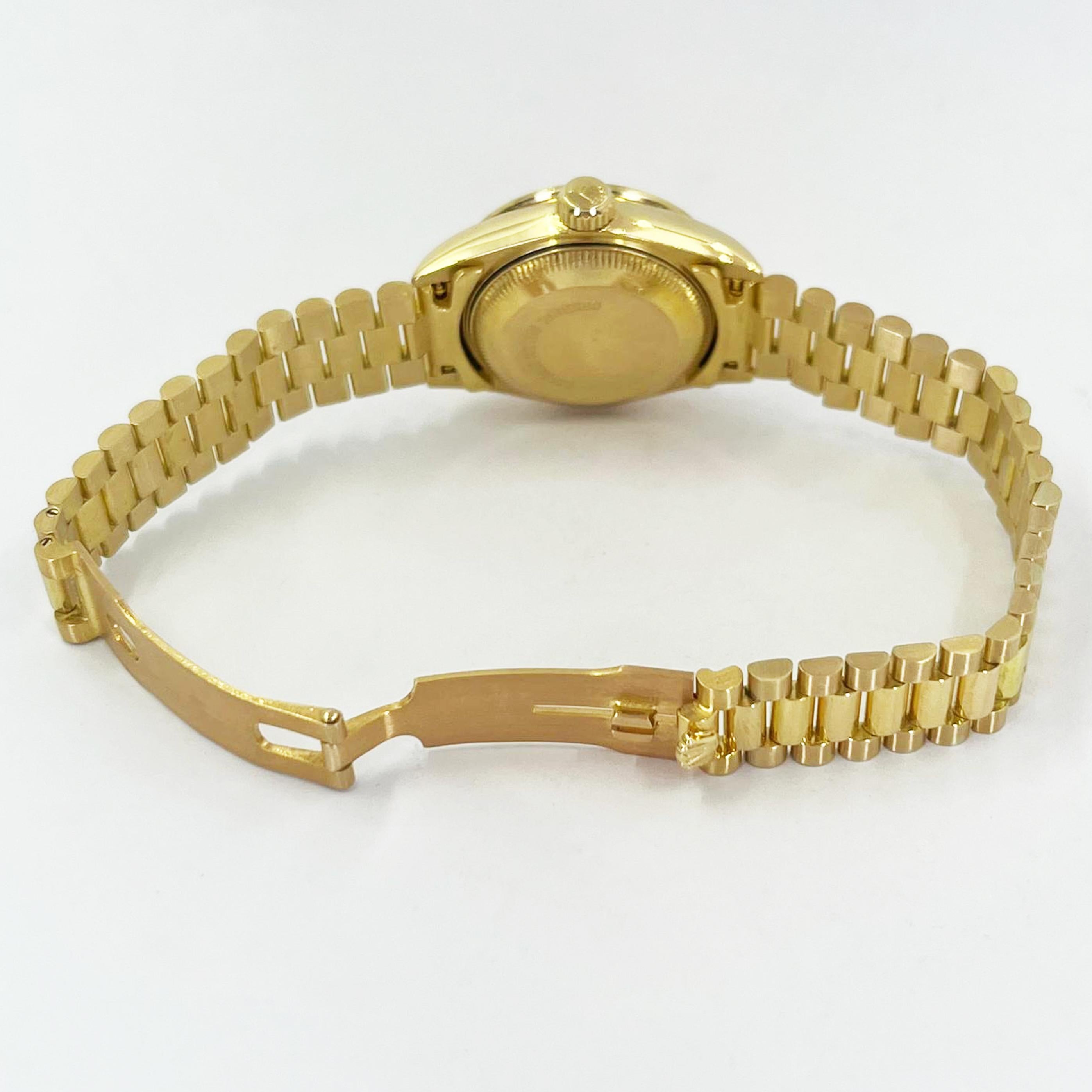 RARE Ladies Rolex President with Turquoise Pyramid Dial For Sale 3
