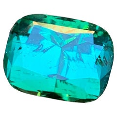 Tourmaline naturelle vert lagon rare, pierre précieuse non sertie de 7,65 carats, tailleushion afghane