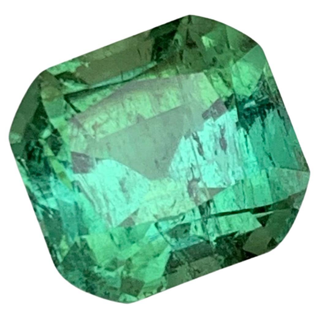 Rare Lagoon Mint Green Tourmaline Loose Gemstone, 5.05 Ct Cushion Cut for Ring For Sale