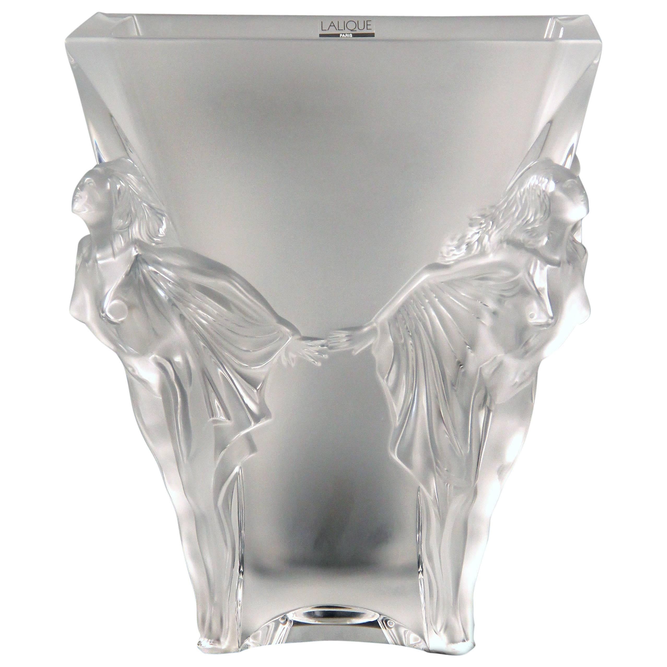 Rare Lalique Special Order Square, Shaped "Space Vase"