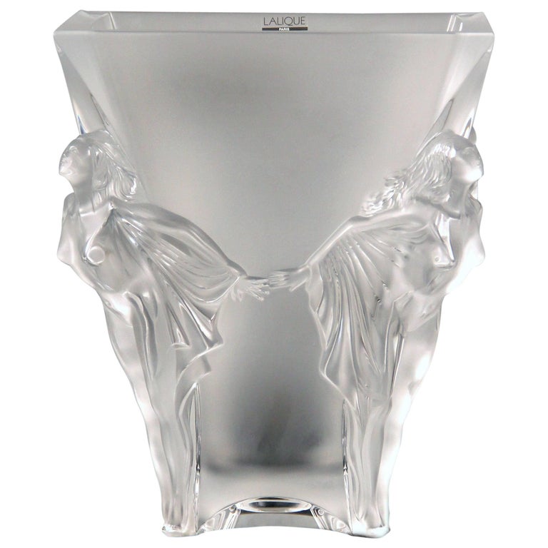 Rare Lalique Special Order Square, Shaped "Space Vase" For Sale at 1stDibs