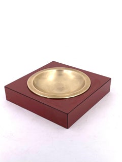 Rare Laminated Square Centerpiece Bowl with Brass Insert