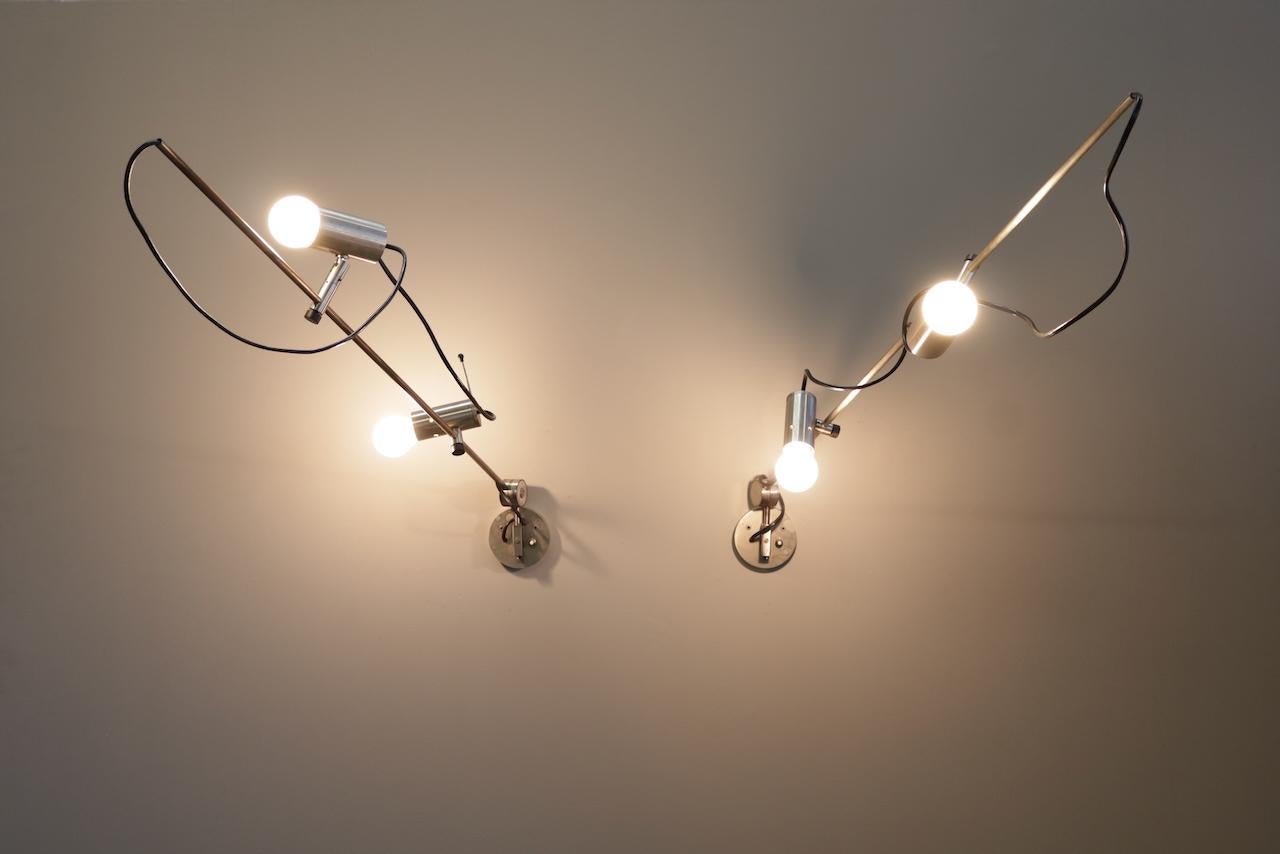 Rare Lampade da parete Model 1144 di Tito Agnoli per O-Luce, anni '50 in vendita 3