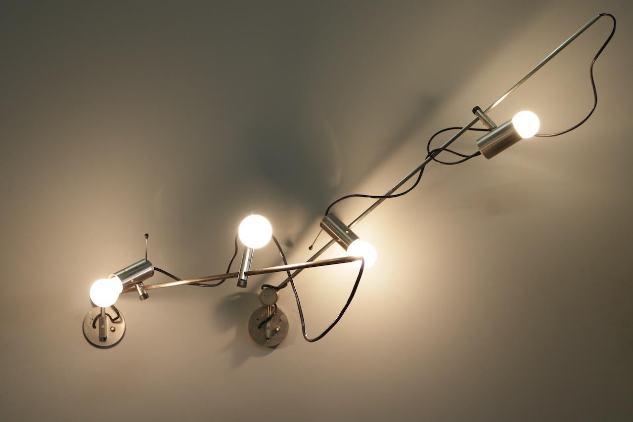 Mid-Century moderno Rare Lampade da parete Model 1144 di Tito Agnoli per O-Luce, anni '50 in vendita