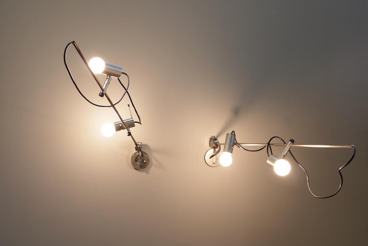 Ottone Rare Lampade da parete Model 1144 di Tito Agnoli per O-Luce, anni '50 in vendita