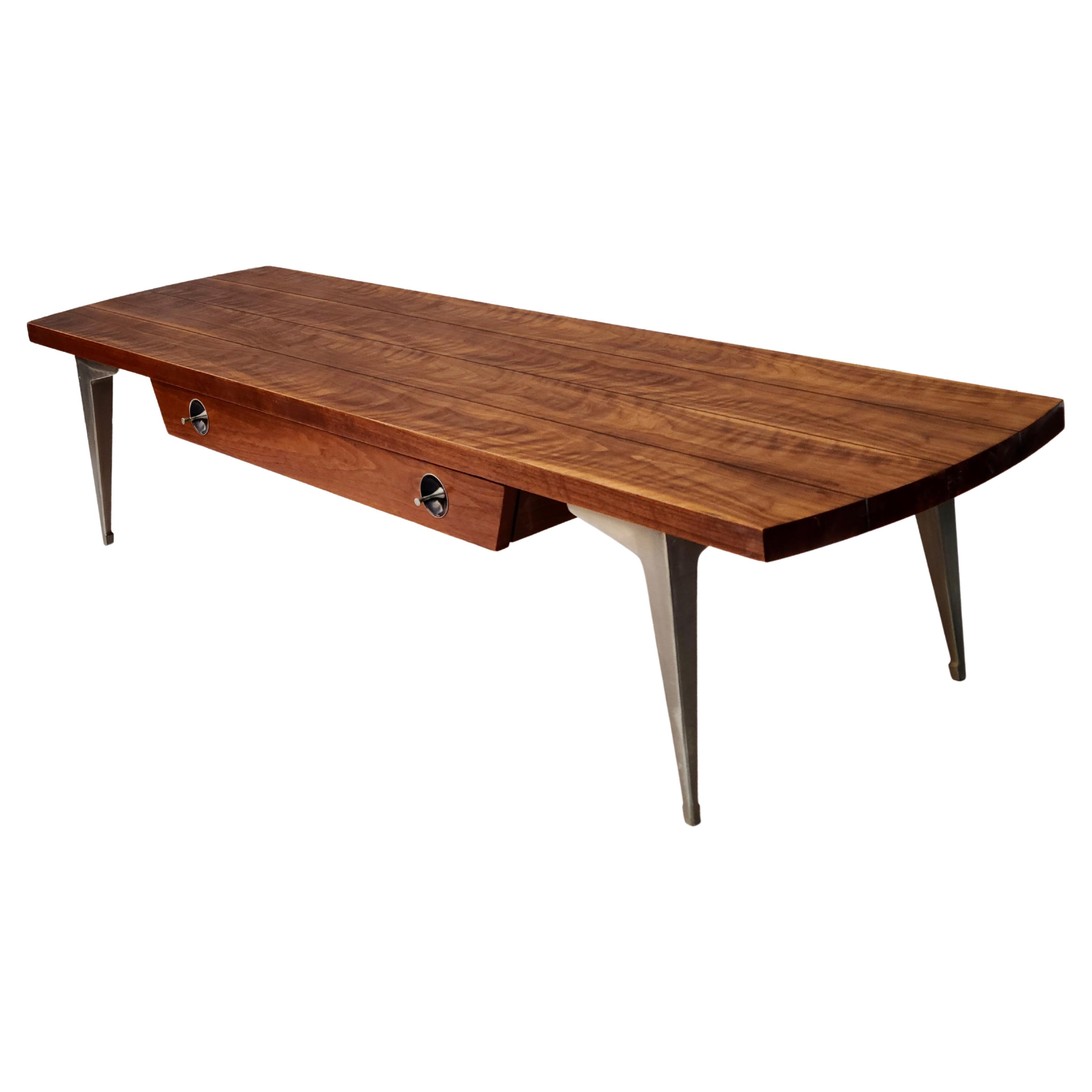 Seltene Lane's Prophecy Couchtisch Walnuss Aluminium Beine 7