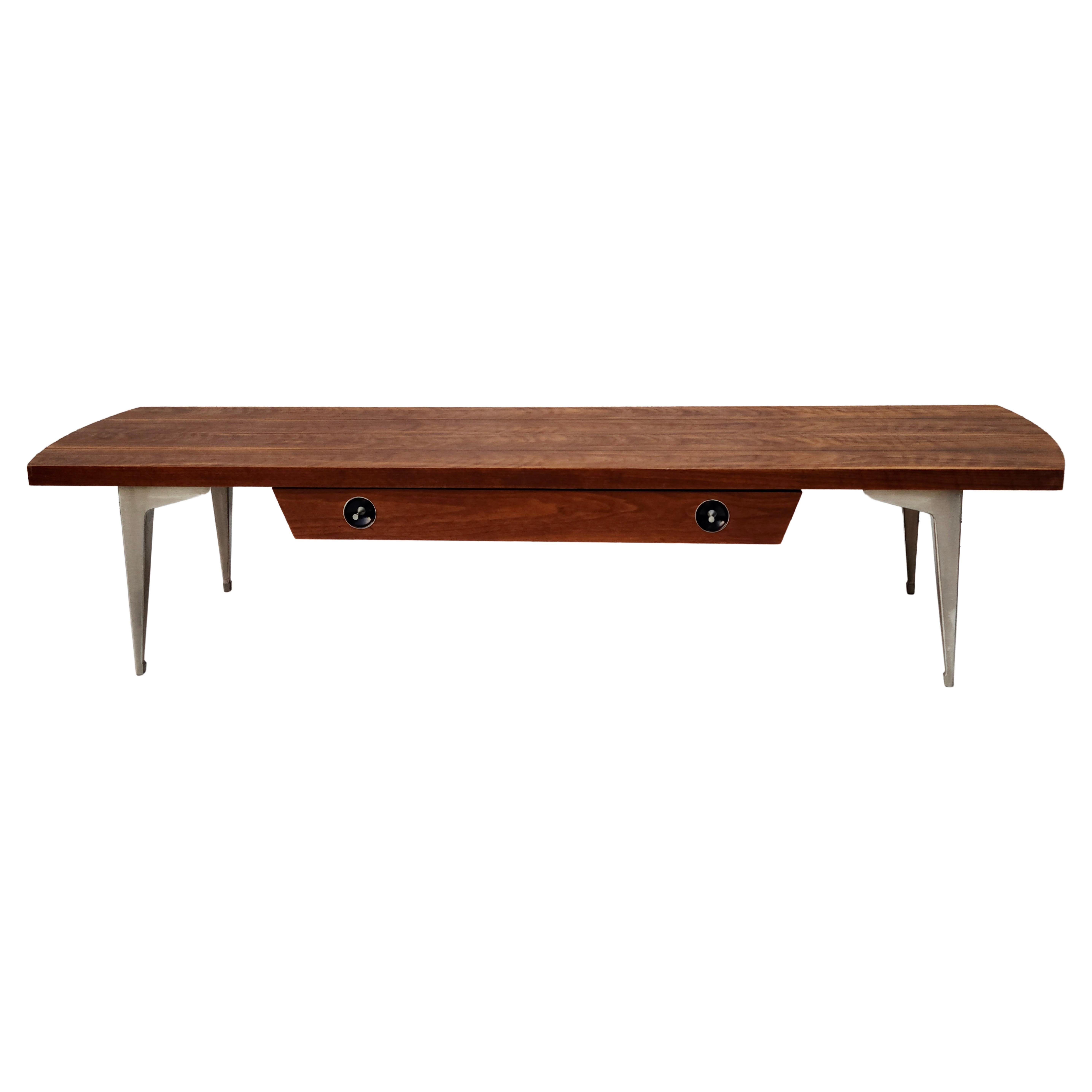 Seltene Lane's Prophecy Couchtisch Walnuss Aluminium Beine 1