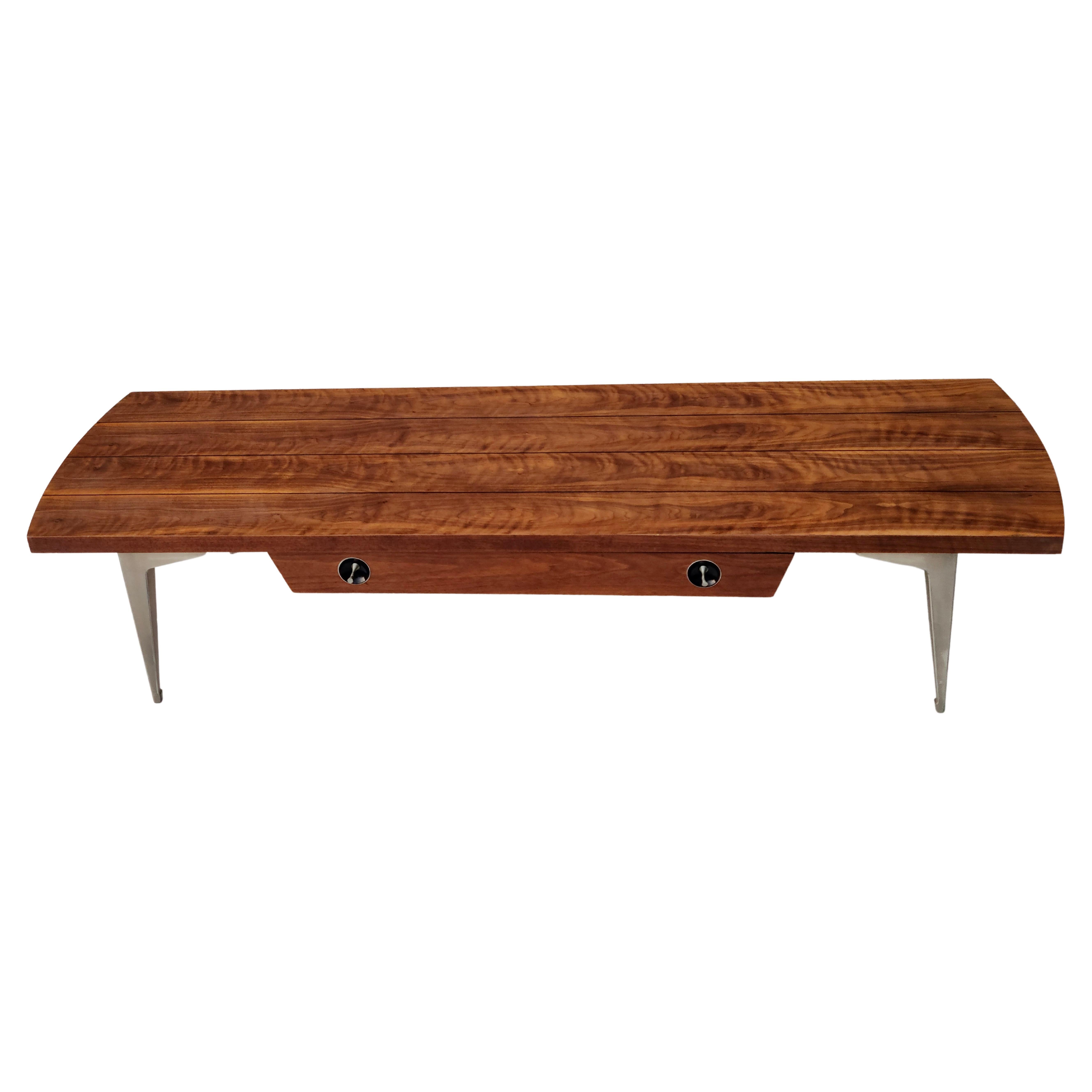 Seltene Lane's Prophecy Couchtisch Walnuss Aluminium Beine 2