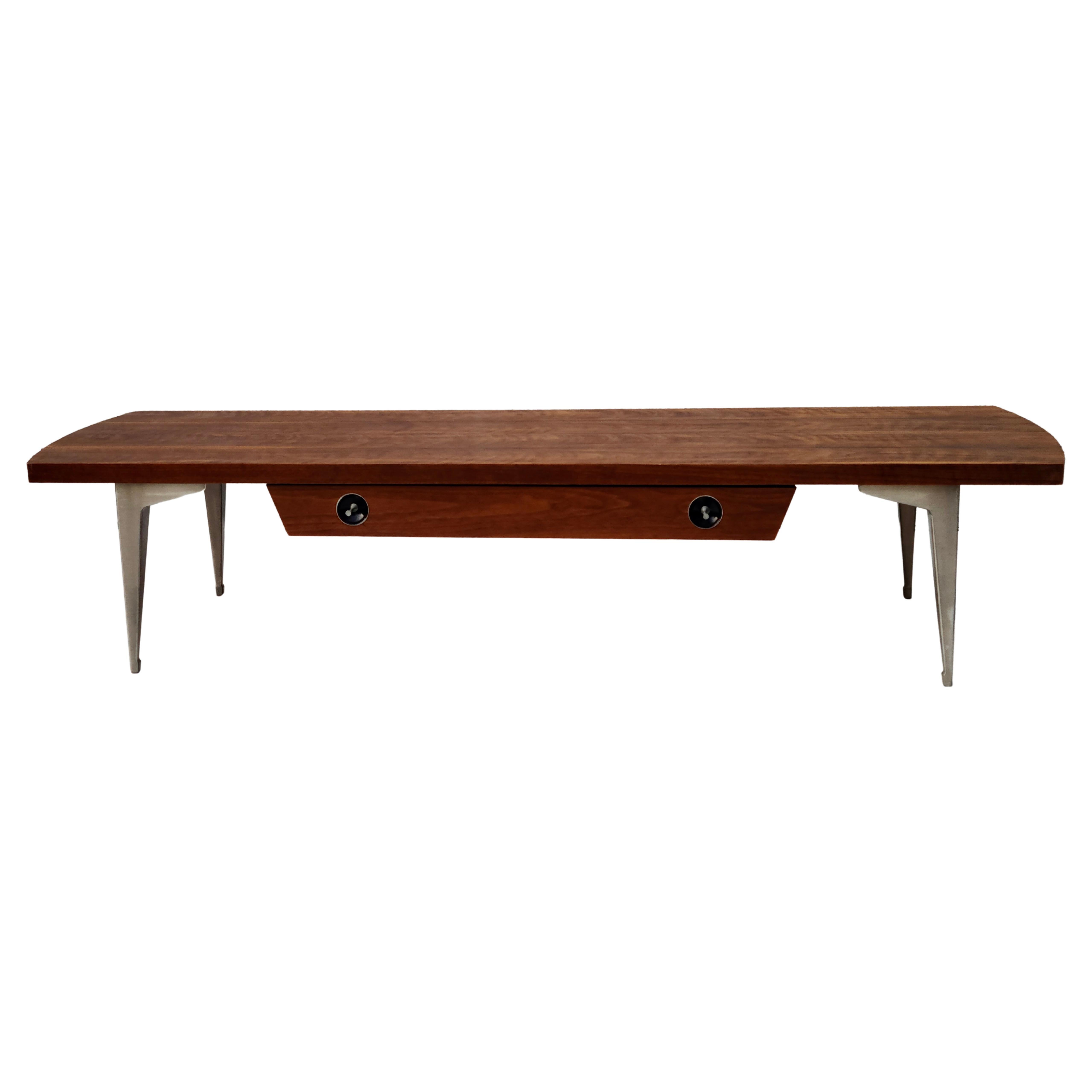 Seltene Lane's Prophecy Couchtisch Walnuss Aluminium Beine 3