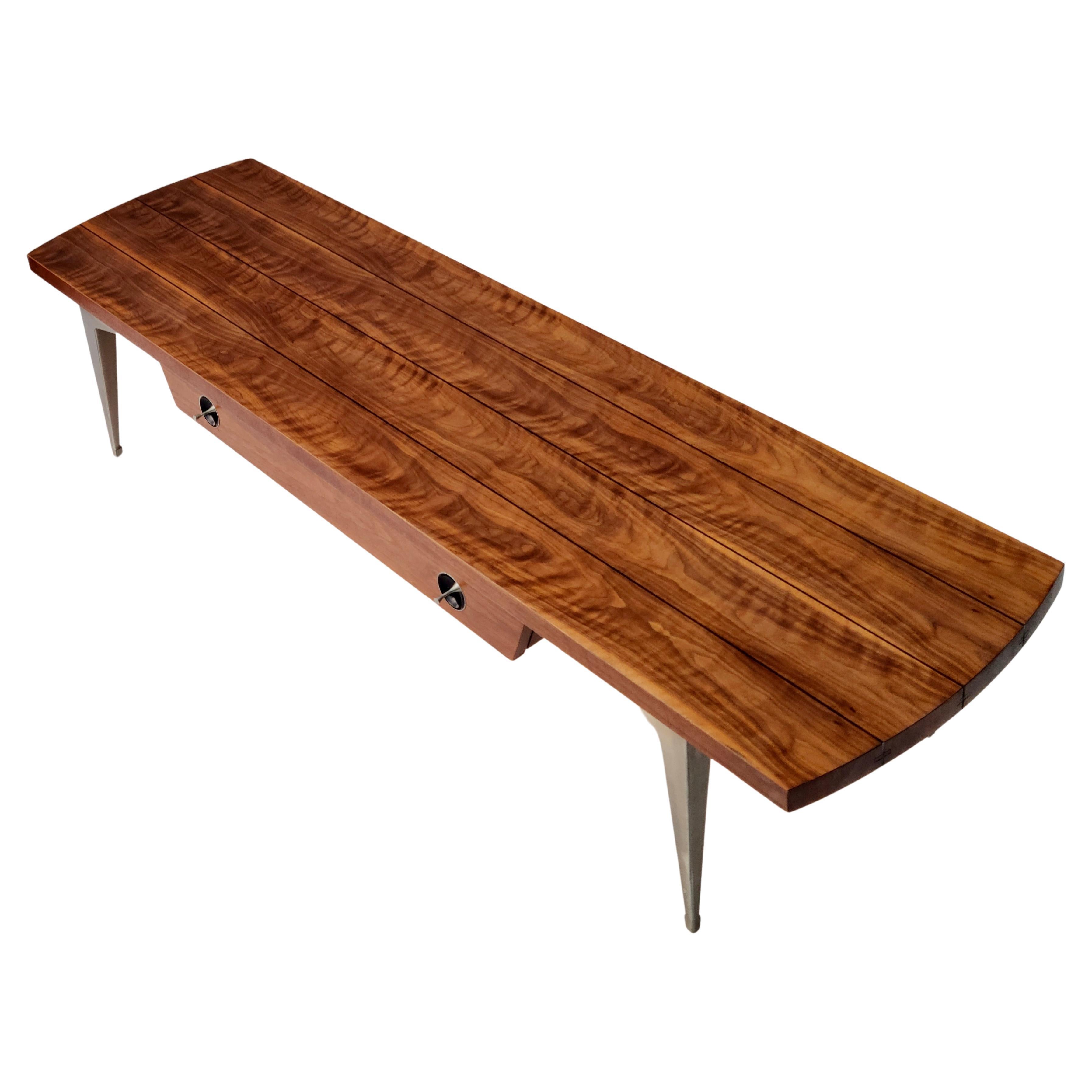 Seltene Lane's Prophecy Couchtisch Walnuss Aluminium Beine 5
