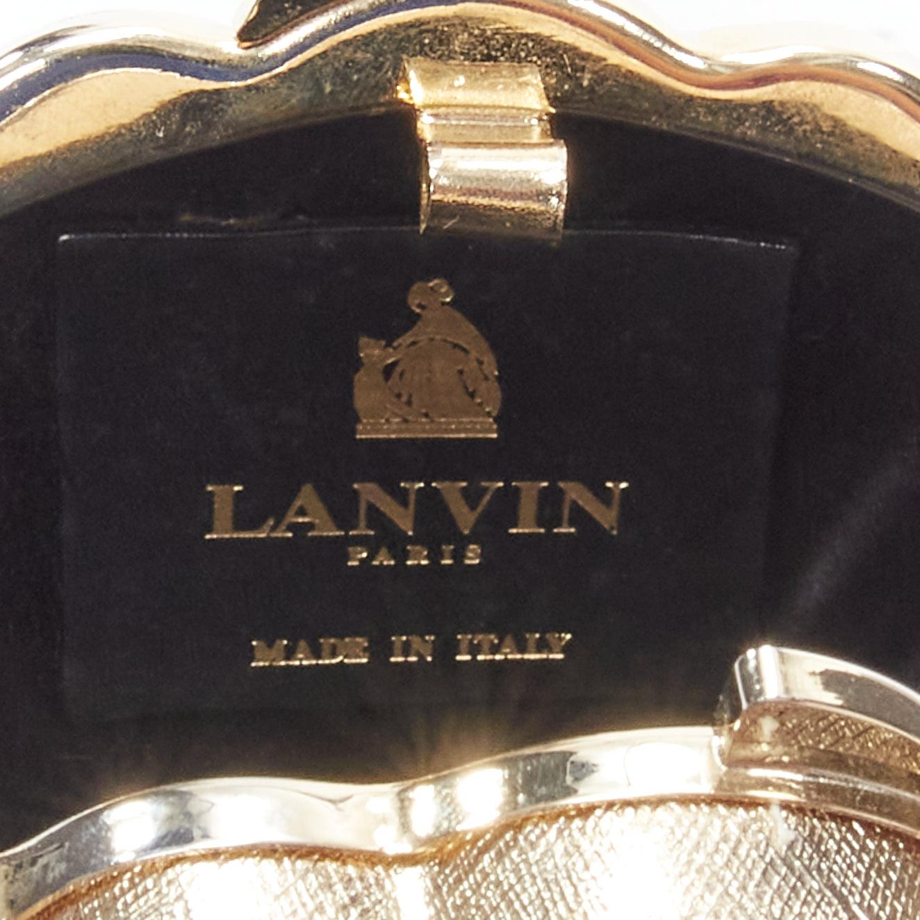rare LANVIN Art Deco Seashell metallic gold acrylic minaudiere box clutch bag 3