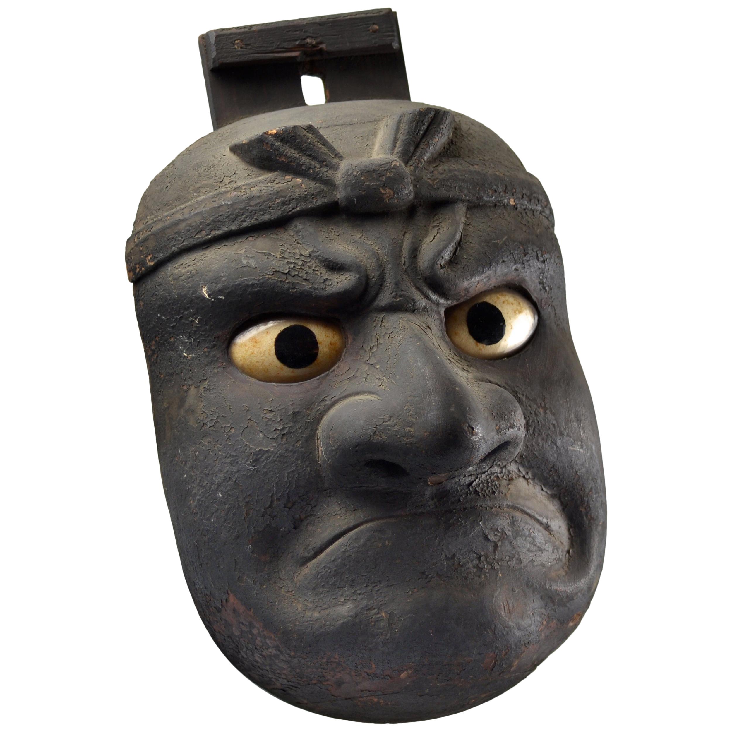 Rare Large, 18th-19th Century Japanese Hanging Mask of Beshimi Type For Sale