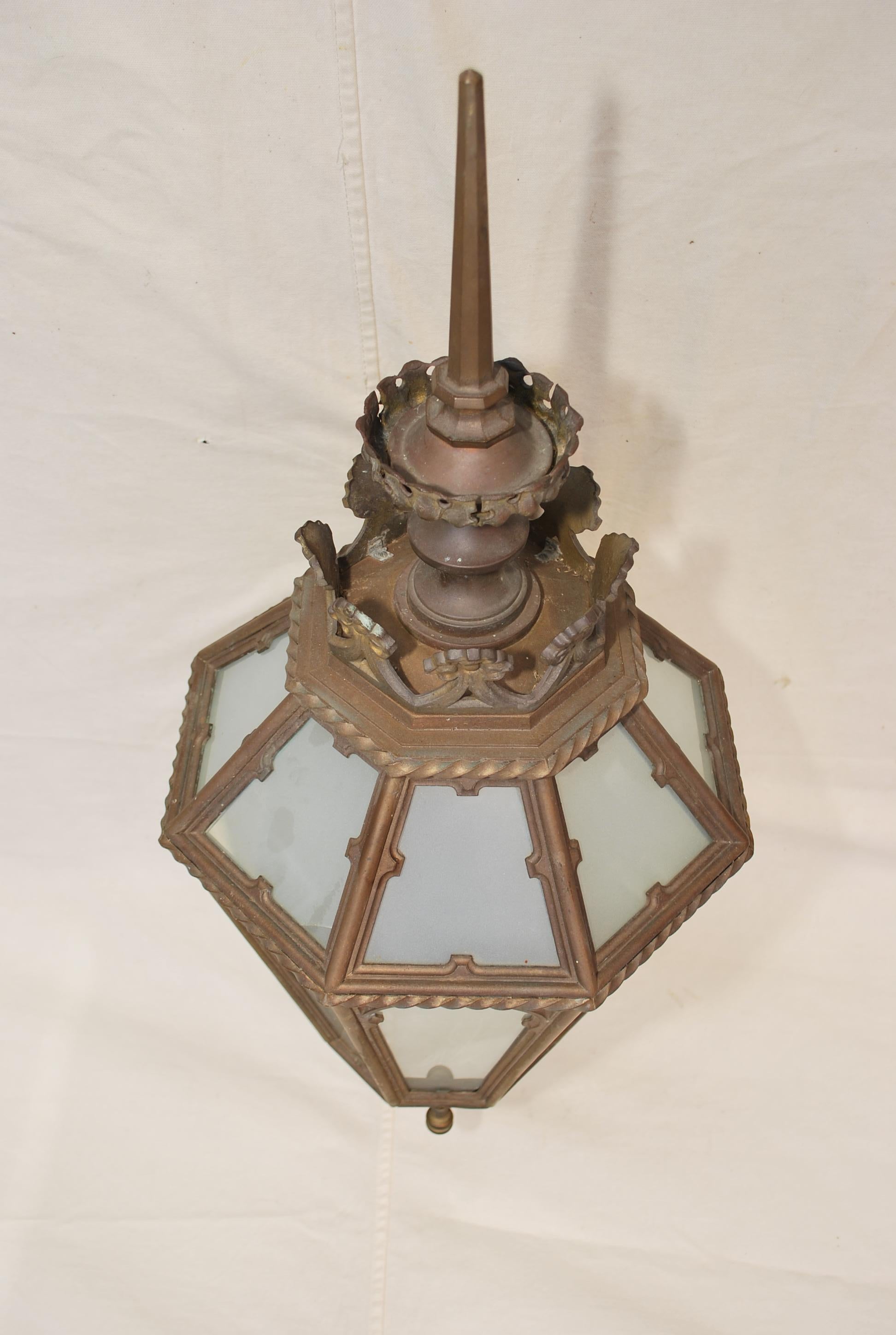 Bronze Rare large 1920's bronze outdoor sconce