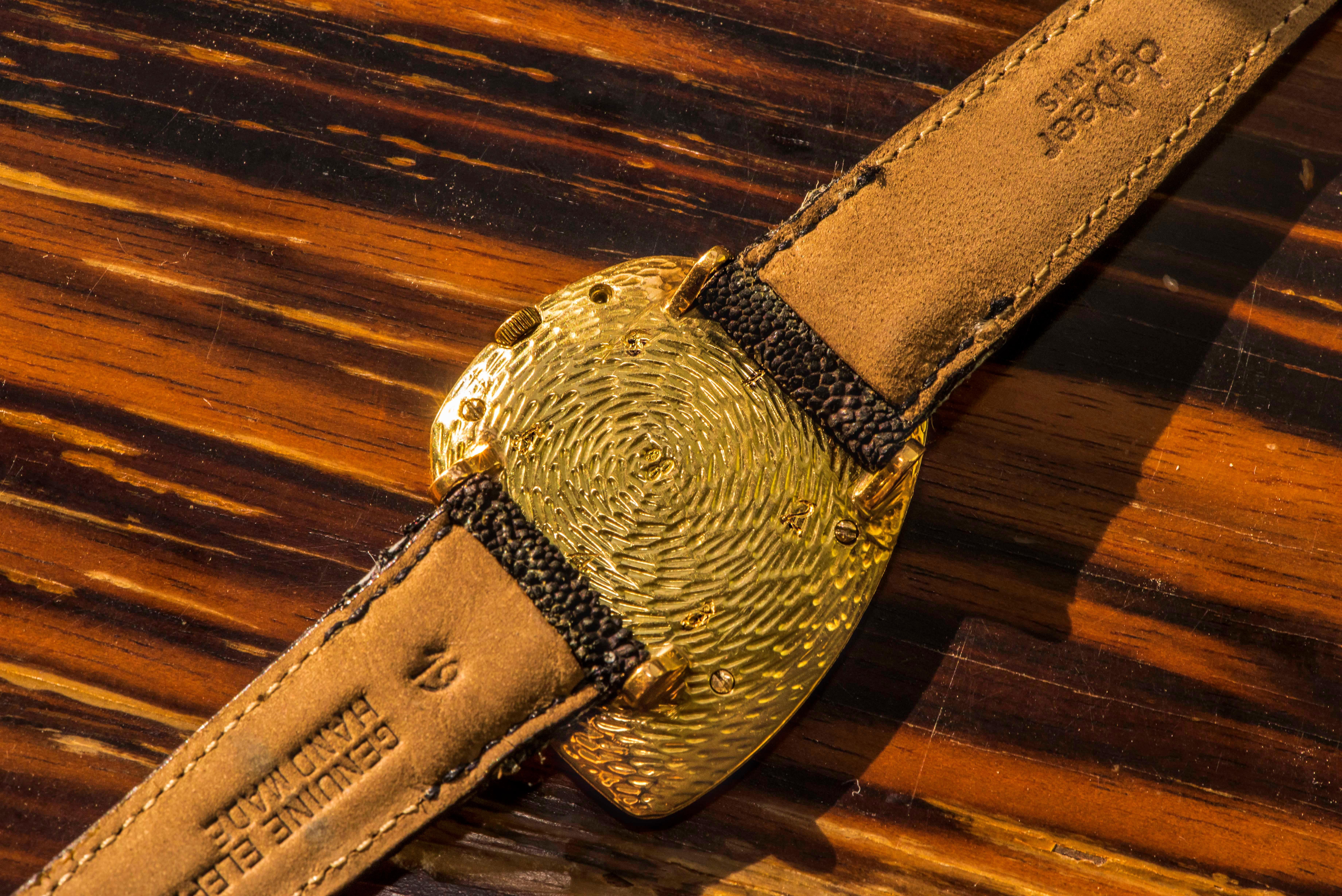 Rare Large 1960s Patek Philippe Gilbert Albert 18 Kt Asymmetrical Wristwatch  1