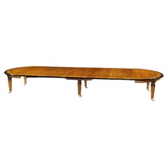 Mesa de comedor extensible inglesa del siglo XIX, rara y grande, de Jackson & Graham